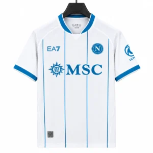 camiseta del napoli a rayas azules