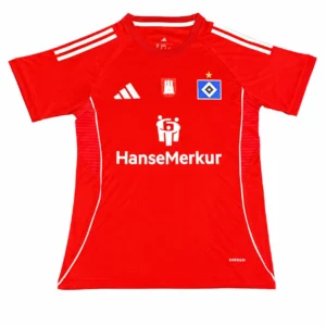 camiseta roja del hamburgo sobre blanco